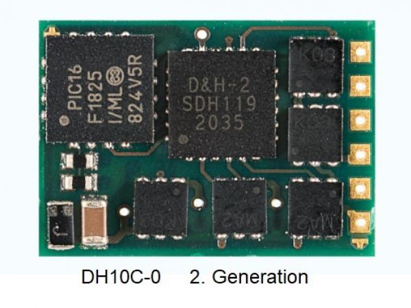 D&H DH10C (2. Generation), Mini-Lokdecoder, 1.5 A, SX1, SX2, DCC, MM, DC-analog, 6 Ausgänge, SUSI